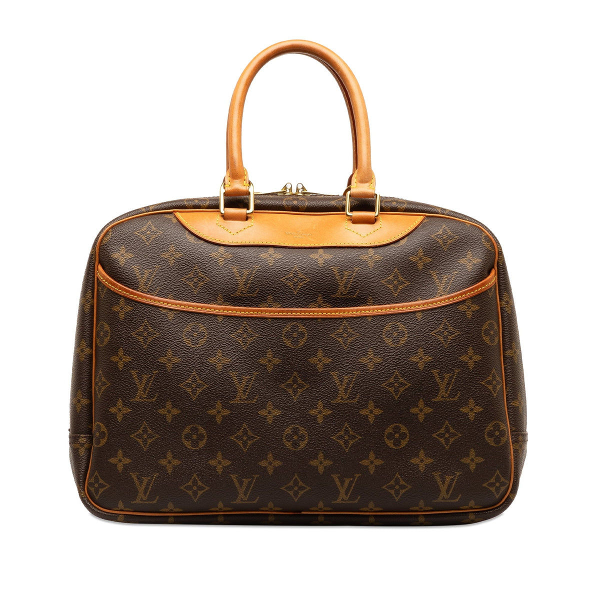 (Good) Handbag Unisex HandleBag Brown Pre-Owned Canvas Louis Monogram Vuitton Authenticated Deauville Top