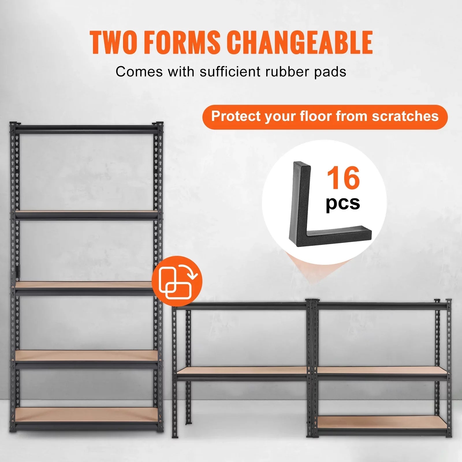Unit lbs Garage 2000 Storage Adjustable 5-Tier Shelving Load BENTISM Storage Rack