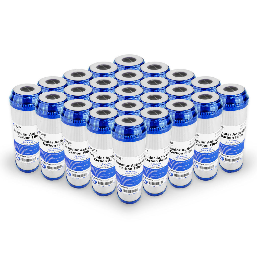 Granular 10 Cartridge Filter Activated 25 pack 2.5 Carbon x10" Micron Water