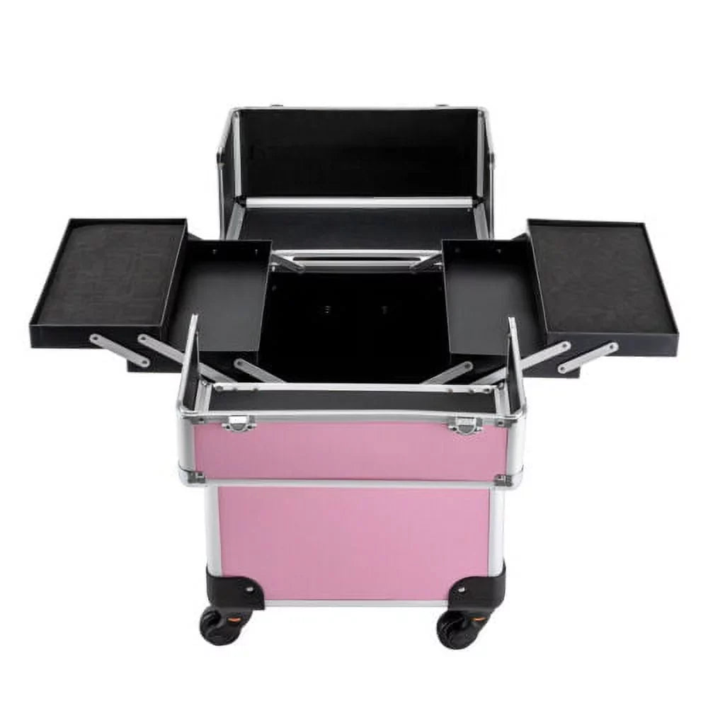 Box Cosmetic Case Rolling Large Space Extendable Trolley Makeup Train Storage