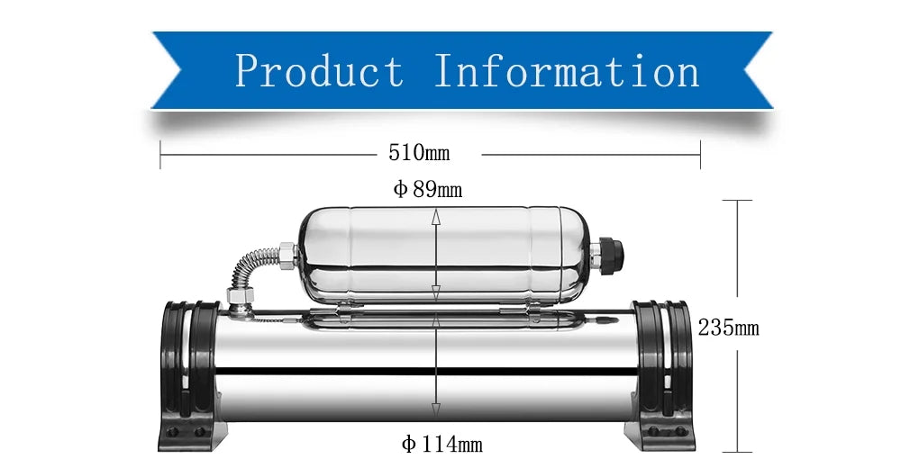 Household PreAsion Water Stainless Filter Purification 1000L/H Vertical 304 Housing 0.01um Water Steel