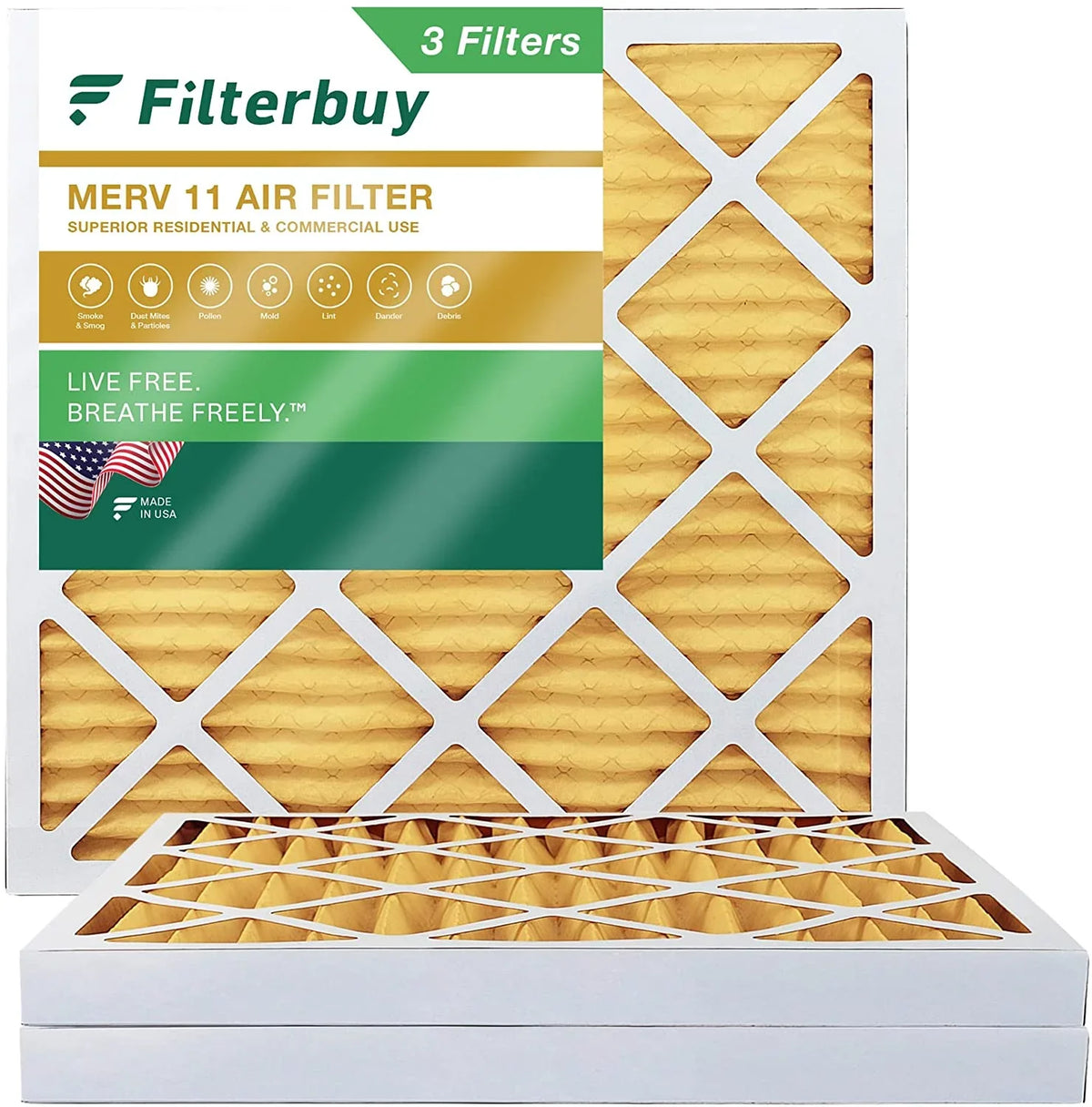 AC 11 Filterbuy atmospheric Pleated Filters 24x24x2 HVAC (3-Pack) Furnace MERV