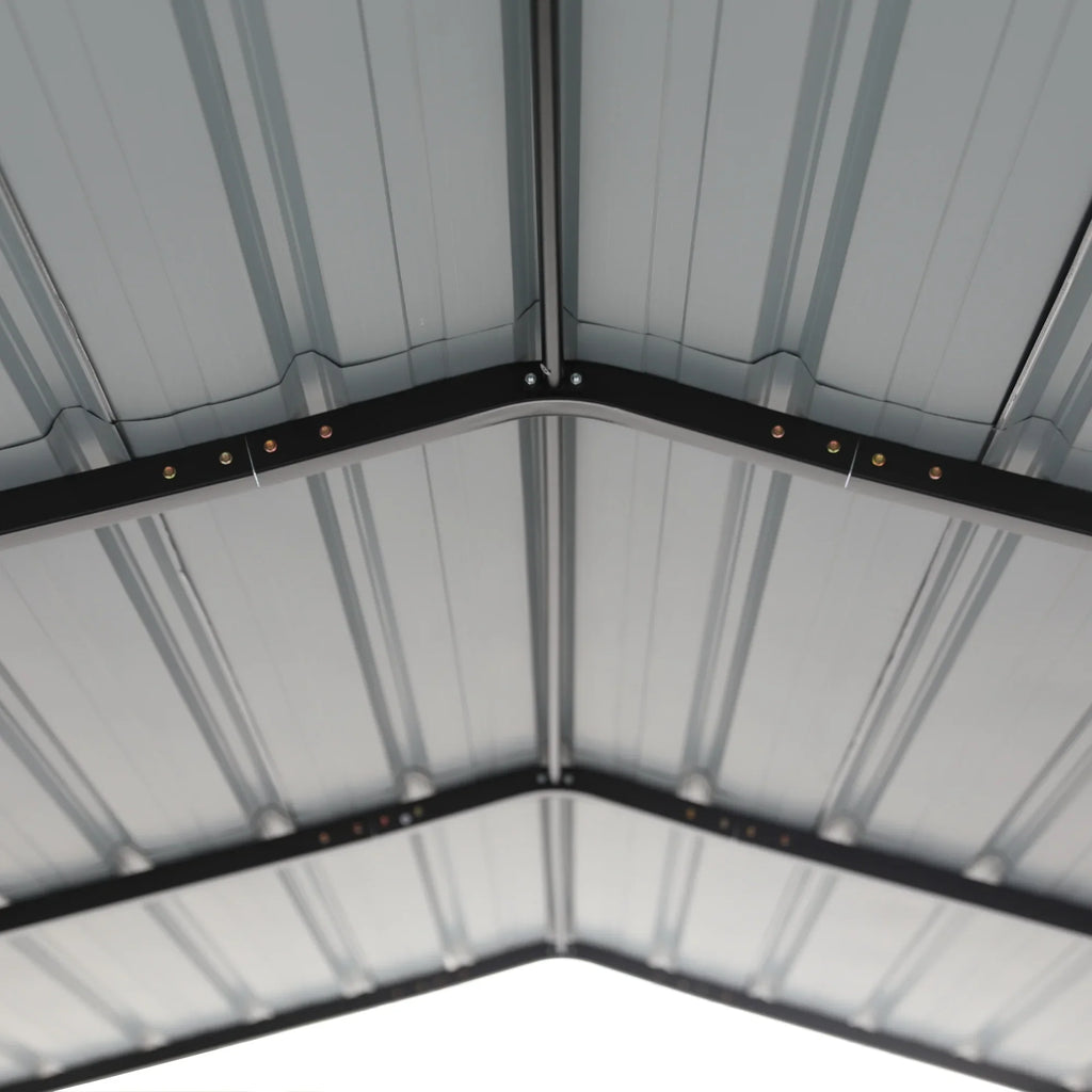 Heavy-Duty 20 Metal Steel Garage Shelter, Living Gray ft Roof, Summit Galvanized with Carport x Storage Car 12