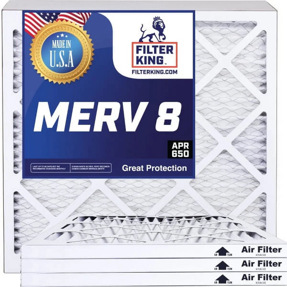 USA Size: .75" 58 King x HVAC | x A/C Filter MADE Furnace Pleated Filters IN Filter 8 4-PACK | 39.5x58x1 MERV | | Actual atmospheric 39.5