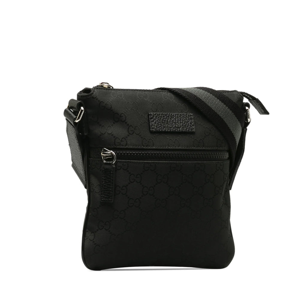 Crossbody Bag Black (Good) Fabric GG Crossbody Nylon Web Pre-Owned Unisex Authenticated Gucci