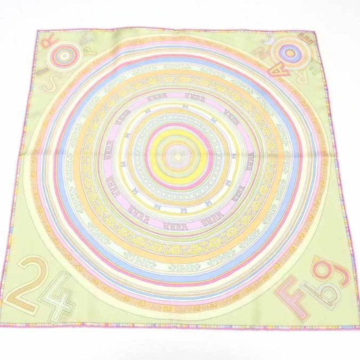 (Good) Multicolor HERMES Women's Silk Carre Pre-Owned Hermes Scarf Petit