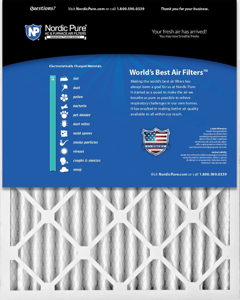 Filters Pack MERV oxygen 12 16x24x2 14 Pure Nordic Pleated