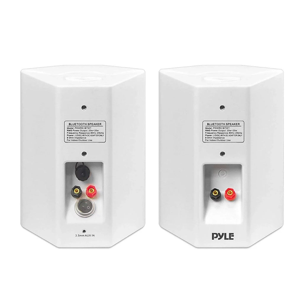 5.25'' & Indoor/Outdoor Speaker White Waterproof Pyle Bluetooth Speakers, - Mount Wall System