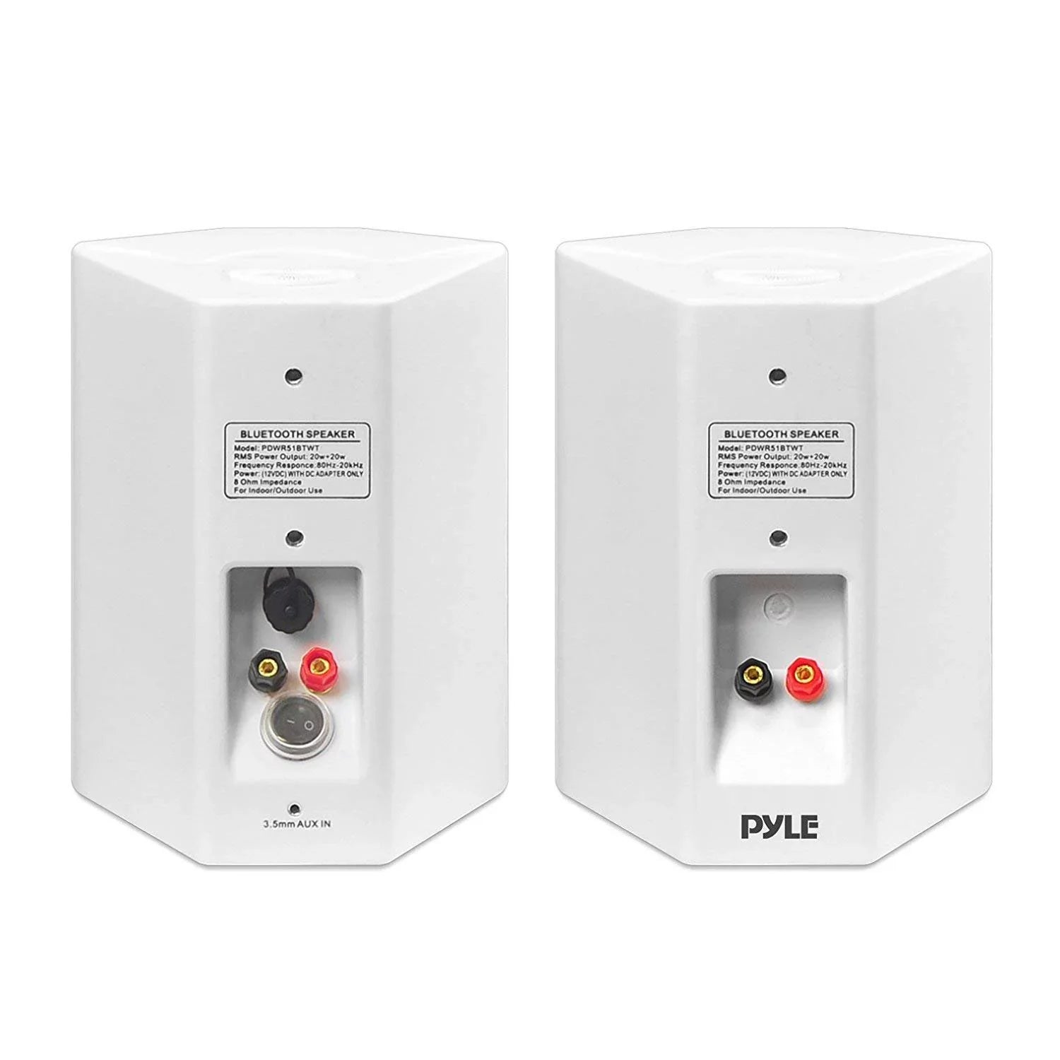 5.25'' & Indoor/Outdoor Speaker White Waterproof Pyle Bluetooth Speakers, - Mount Wall System