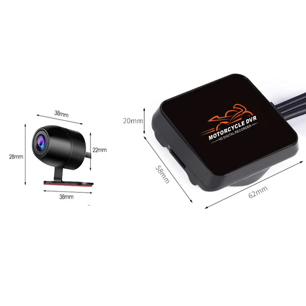 No 1080P VSYSTO & Channels Recording, Cam, G-sensor 2 Front Loop Motorcycle Angle Video Recorder, Camera Wide WiFi Screen HD Dash Rear Vision Driving Night 130°