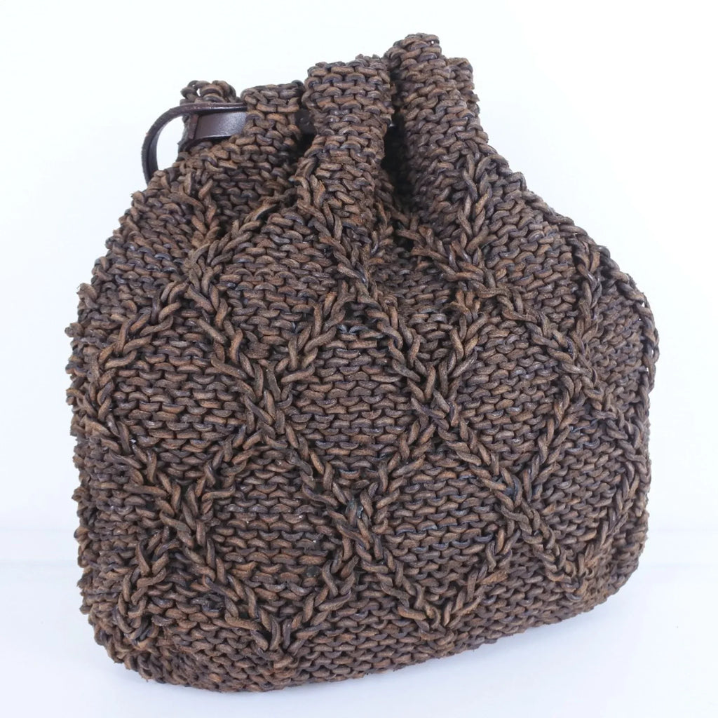 Bag Leather Women's (Good) Brown Chanel Shoulder Mesh Braided Pre-Owned
