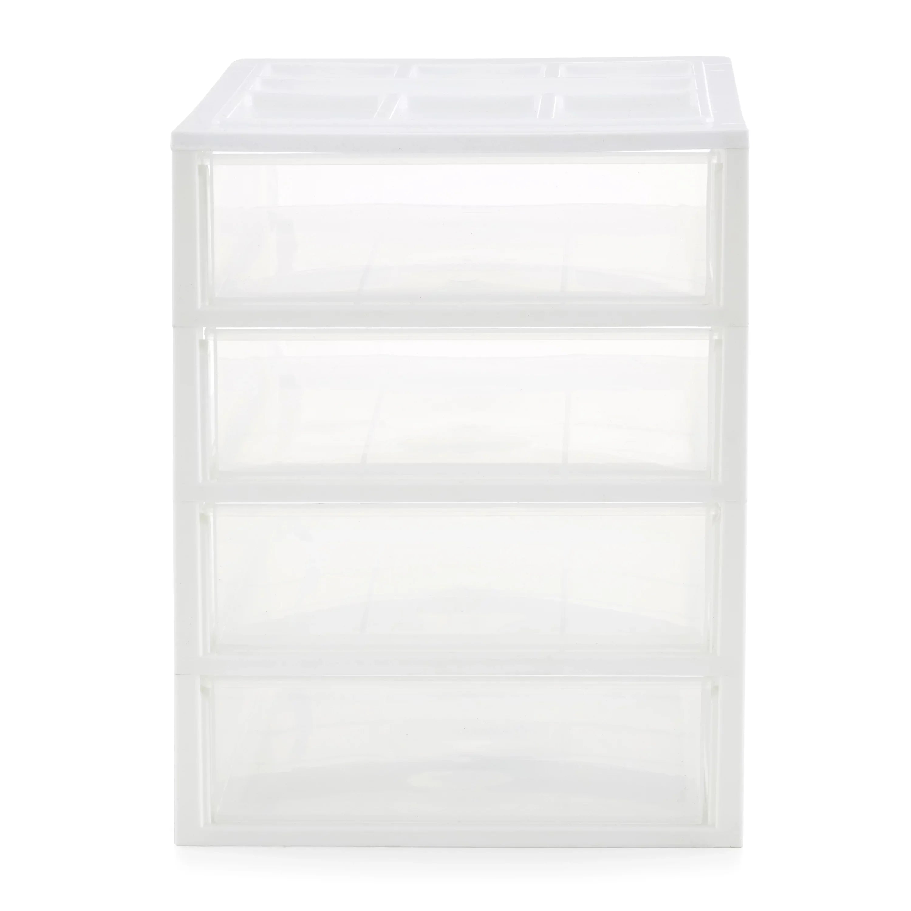4 Storage (4 Drawer Lid, Organizer Living Desktop Gracious Pack) White w/
