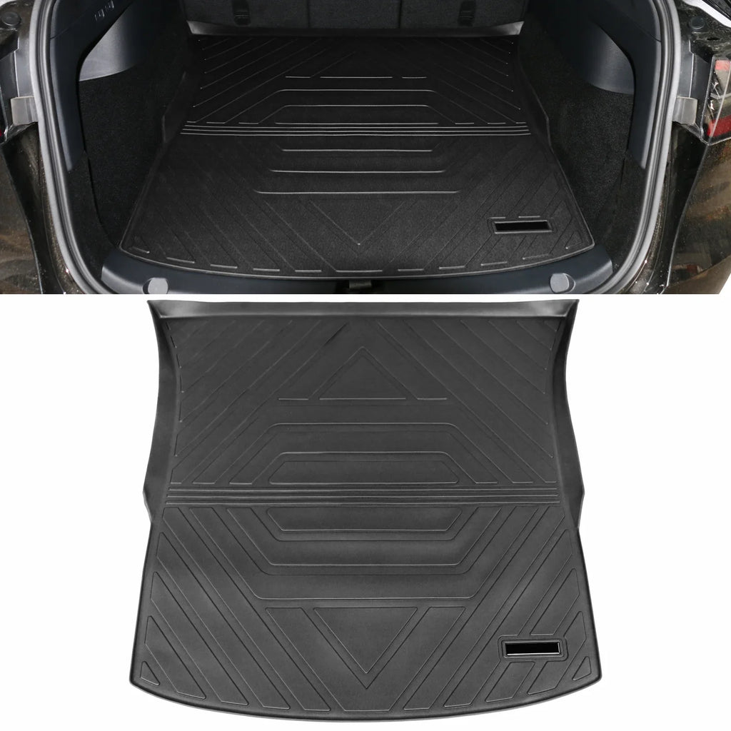 Mats Under Liner Liner TPE Trunk Compatible All 2020-2023 Anti-Slip Ikon Weather Mat Accessories Trunk Tesla Motorsports Waterproof Storage Y with Cargo Interior Cargo Black 3PCS Frunk Model