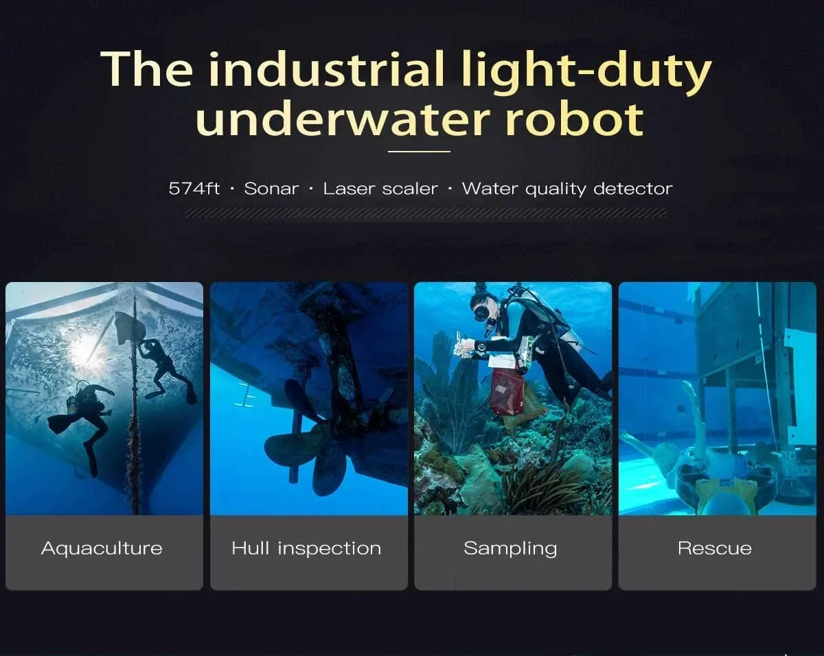 Titan Professional Drone Control Steaming Underwater with Real-time ROV 4K Pro Robot Camera 200M Remote T1