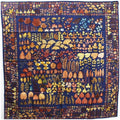 GUCCI x Scarf Navy Gucci Fallen Pattern Brown Leaves (Good) Pre-Owned Muffler Silk Ladies