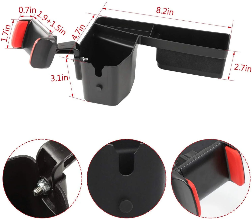 Passenger for Cup Mount Handle Grab Organizer Jeep Tray for JeCar Drink Jeep JK 2007-2010 JKU Holder, Phone Storage Wrangler