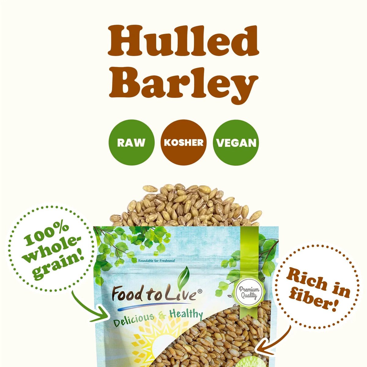 20 Hulled Barley, Pounds to — by — Food Live Vegan Raw,