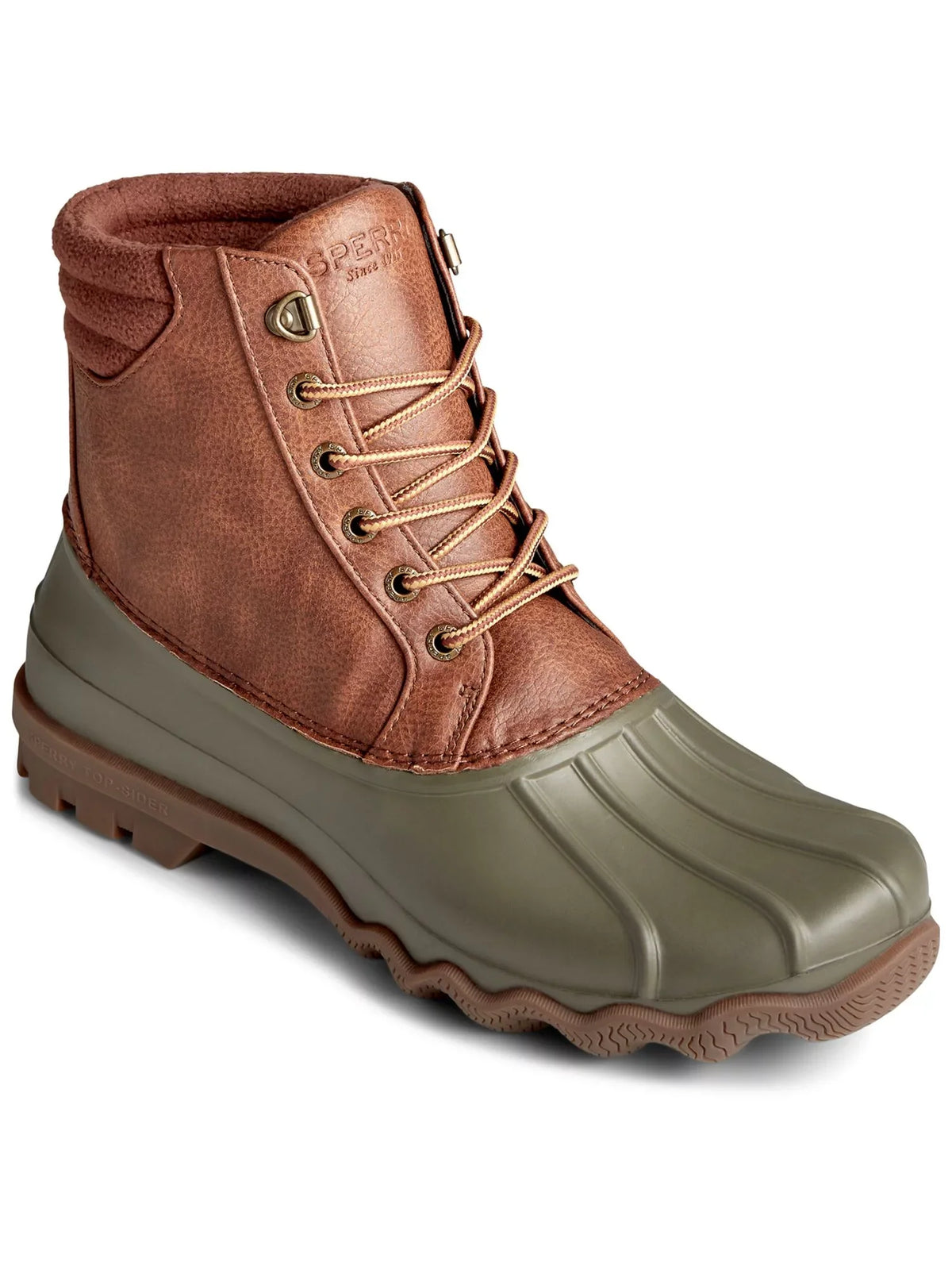 SPERRY Round Lace-Up Water Toe Avenue Boots Resistant Duck 11.5 Green Mens