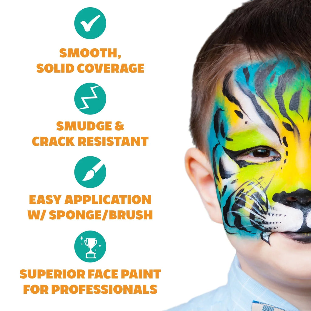 Palette, for Kids Kit Skin, Water Non One Paint Sensitive Painting & Split Face Halloween Celebration Toxic Hypoallergenic, Makeup FX Cake Stroke Party Activated, Safe, Adults Face Professional Kraze