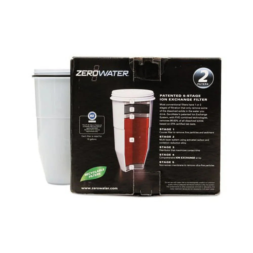 h, 2/Pack Replacement ZeroWater x Filtering 7 4 dia Filter Bottle