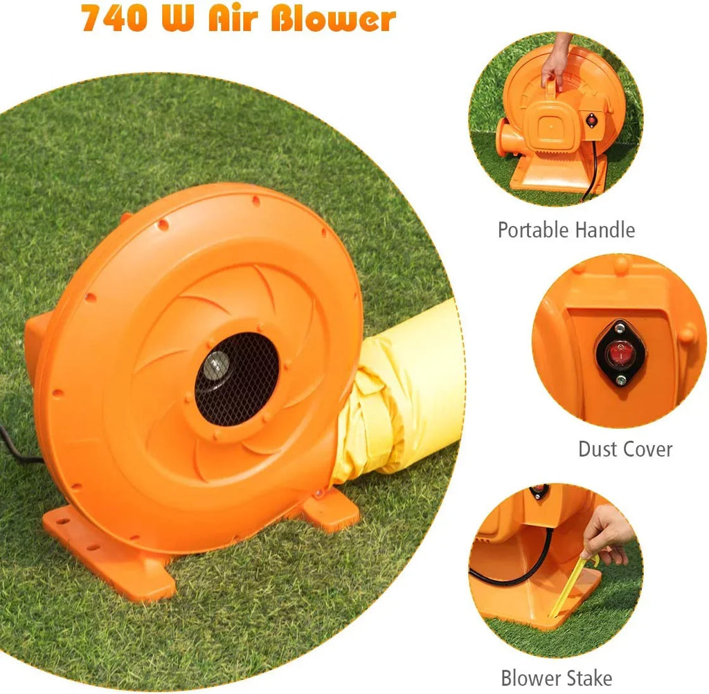 w/Long up Hippo Park for Indoor 740w Outdoor Water Big Blower, Pool, Water Water Blow Slide, and Themed Giant Cannon, Kids Splashing Backyard for Kids Water Adults Slides Slide, self-inflating