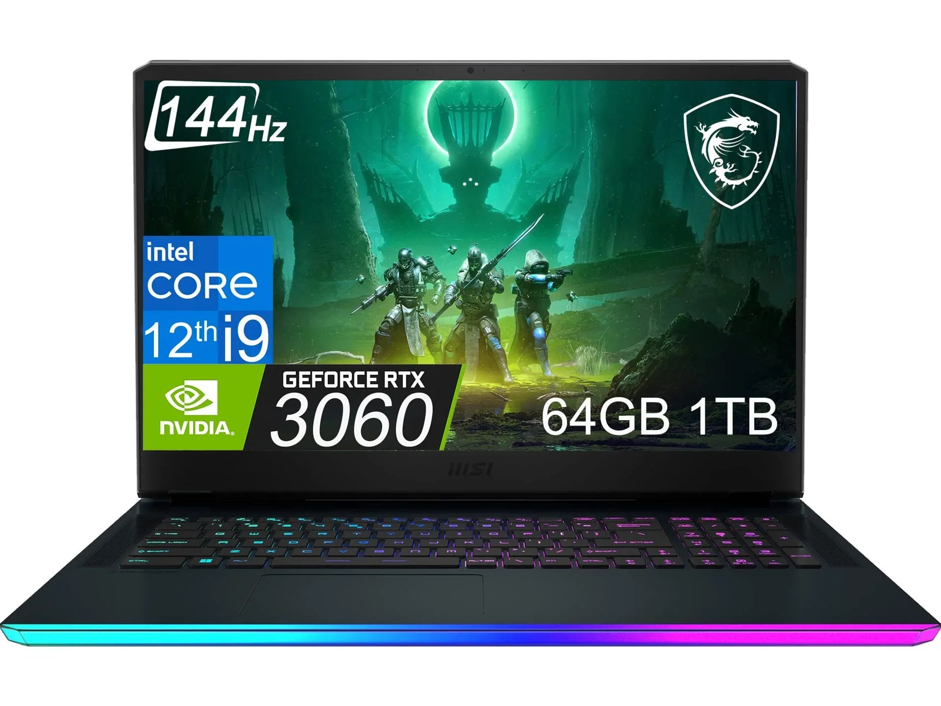 Bezel SSD, 64GB DDR5 RAM, Titanium GeForce i9-12900H, Win 4, GE76 144Hz Laptop, 14-Core Webcam, Gaming FHD RGB 11 Gen 17.3" RTX Thin 1TB Thunderbolt Home, 3060) MSI Raider Backlit, (Intel 12th