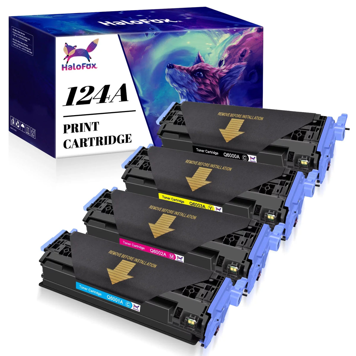 Q6003A Q6000A - LaserJet For HP Lot For Pack 2600N 1600 2605DTN Color 4 Toner Printer HaloFox Compatible 2605DN BCMY