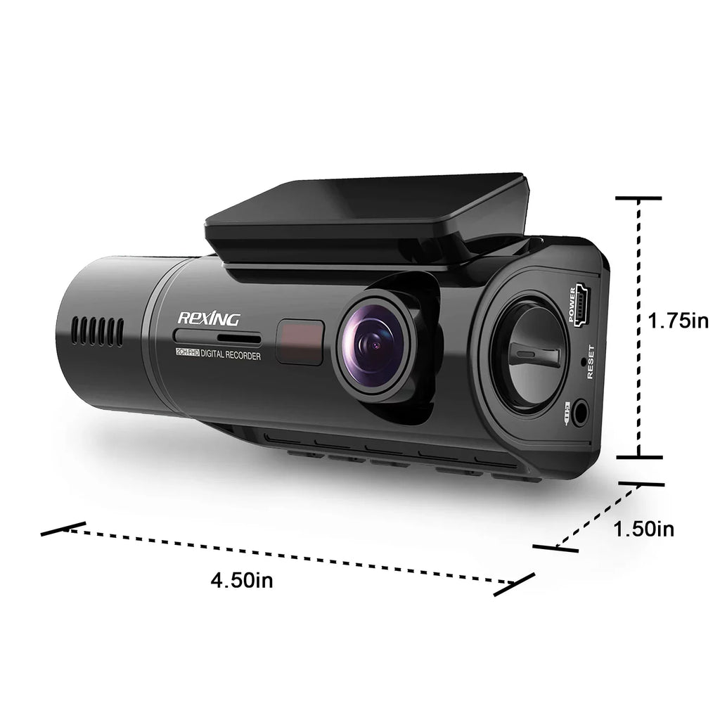HD Rexing V3 with Dash 1080p Full Inside Wi-Fi Basic Cam Dual Front Cabin and Camera