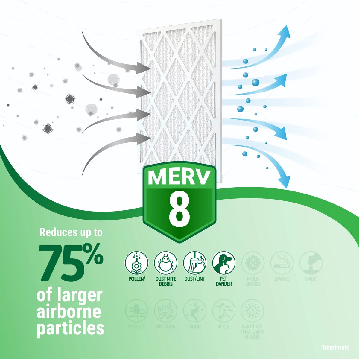 Eliminating Filter Pack) MERV 20x25x2 (4 Accumulair Carbon oxygen Odor 10