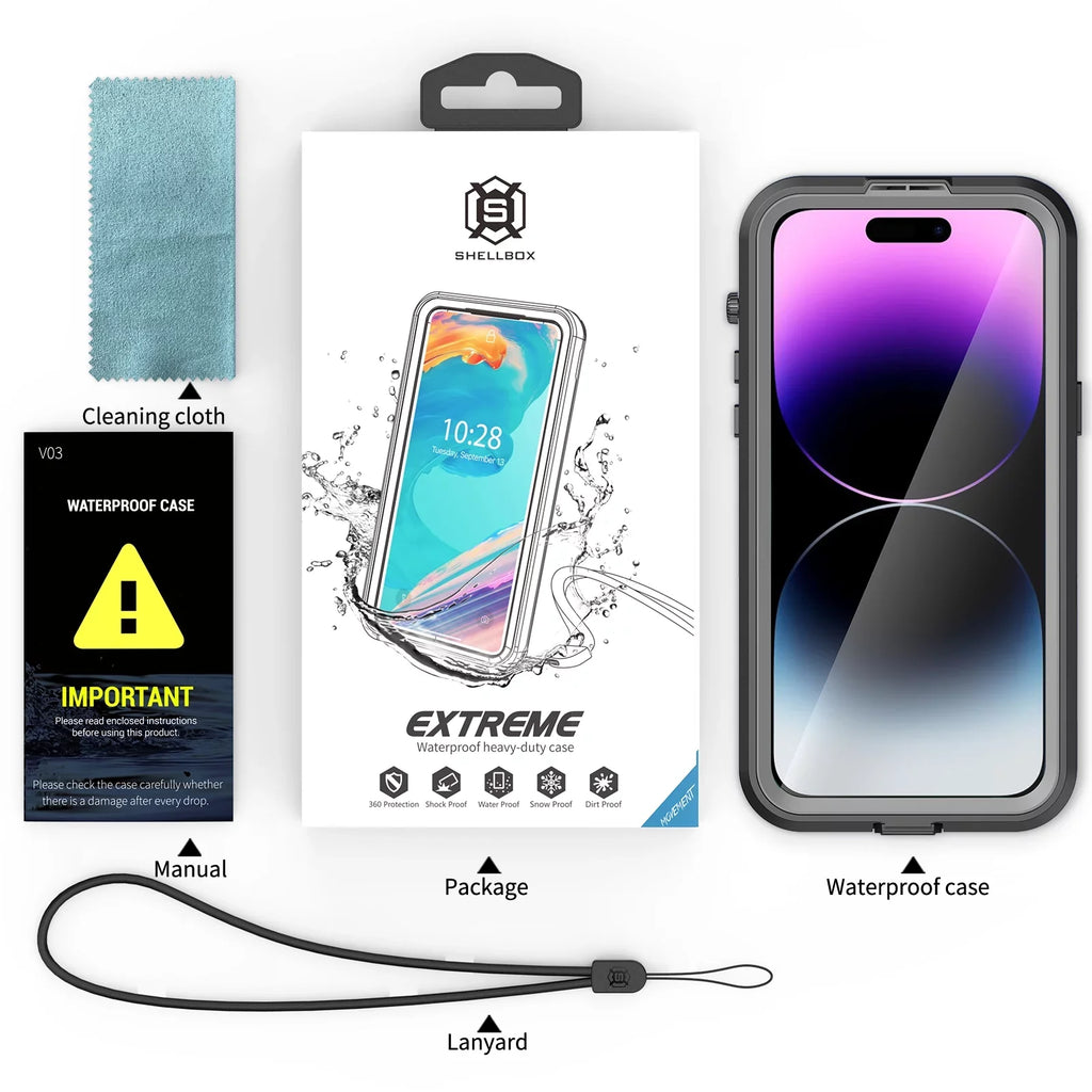 Pro Case Screen Dropproof][Dustproof][Compatible Protector 360][IP68 Waterproof, iPhone for 6.7" 14 with - MagSafe] Pro 6H [Real Built-in iPhone Max Military Black Underwater][14FT 14 for Max