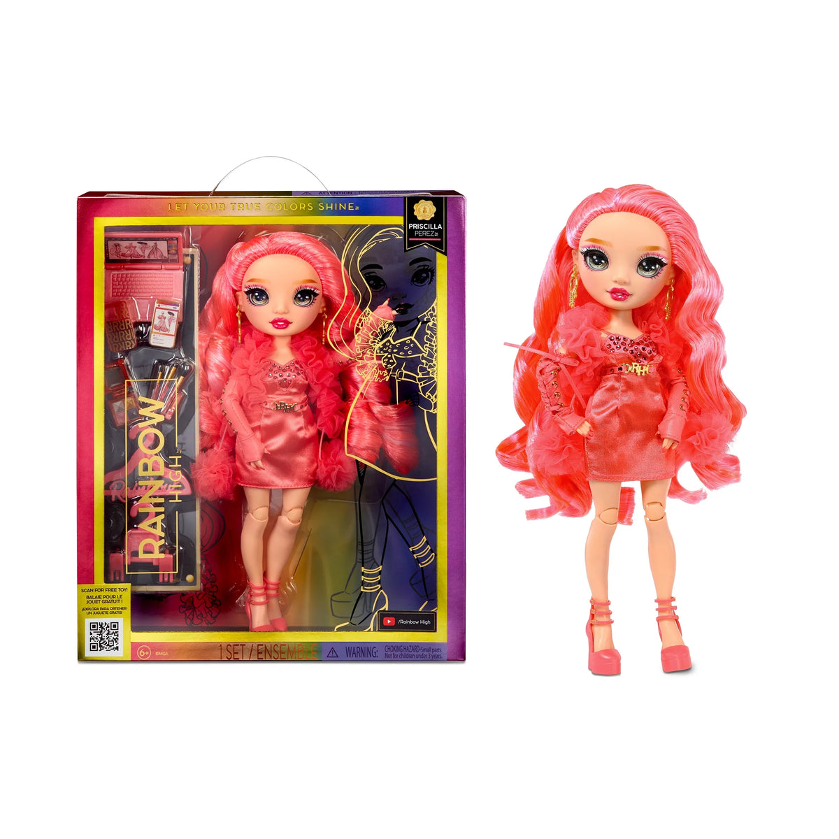 Collectors and Rainbow Priscilla- Fashionable Accessories. Fashion Pink Outfit Old Colorful for Doll. Play 4-12 Gift Great Years 10+ High & Kids
