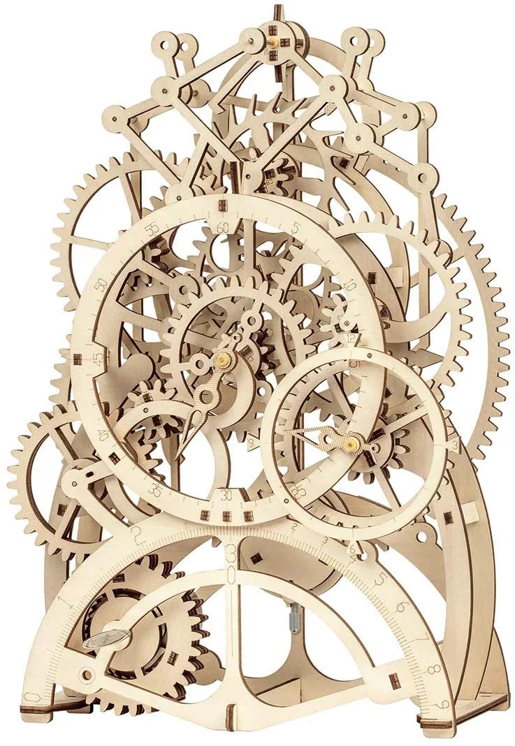 to 3D for Adults Clock Puzzle,Mechanical Gifts Build Birthday Robotime Set Gears Mechanical Building Kids Toy Pendulum Wooden