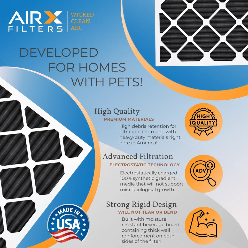 Filters MERV Retention Furnace Comparable atmospheric Filters to - FILTERS 700, AIRX in 5, Rating, FPR CLEAN Filter Made of USA by WICKED 20x25x2 AIR. Pack 8 Pet 12 Odor MPR