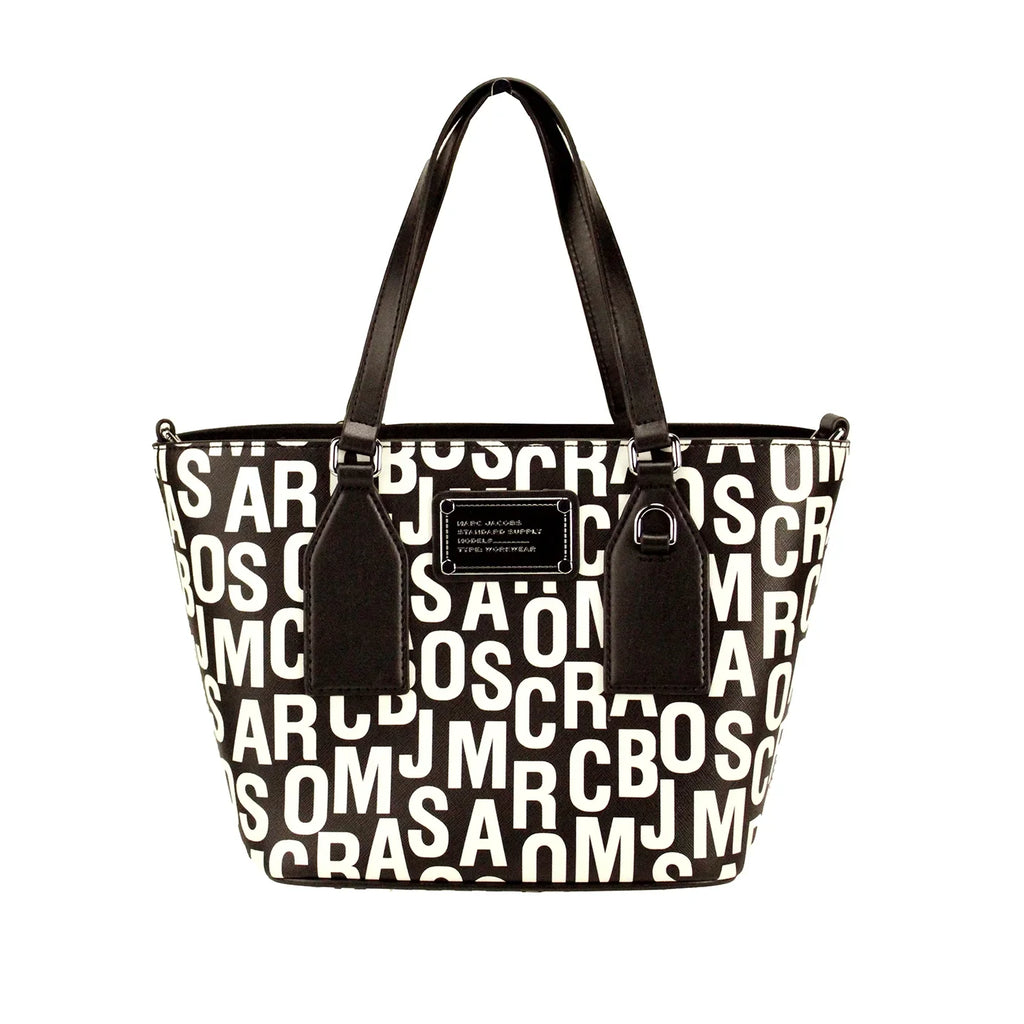 Jacobs Black Bag Monogram White Leather Tote Small Print Marc Crossbody Saffiano
