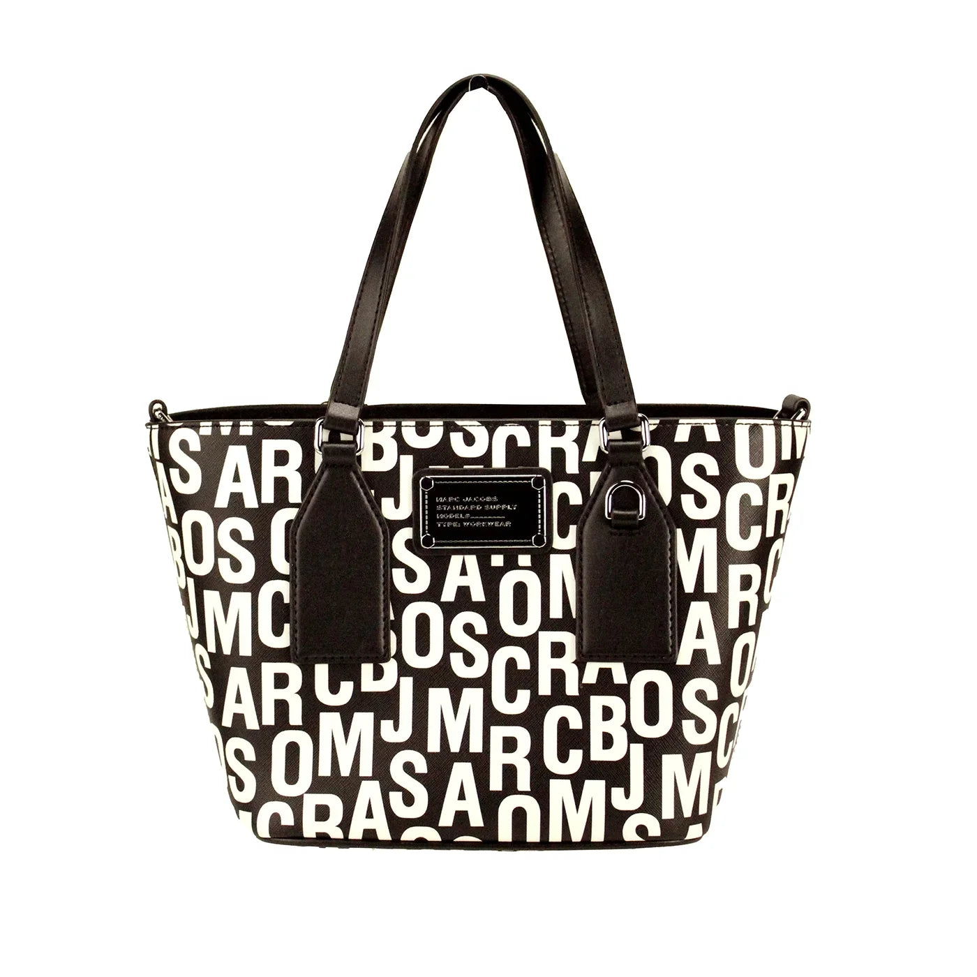 Jacobs Black Bag Monogram White Leather Tote Small Print Marc Crossbody Saffiano
