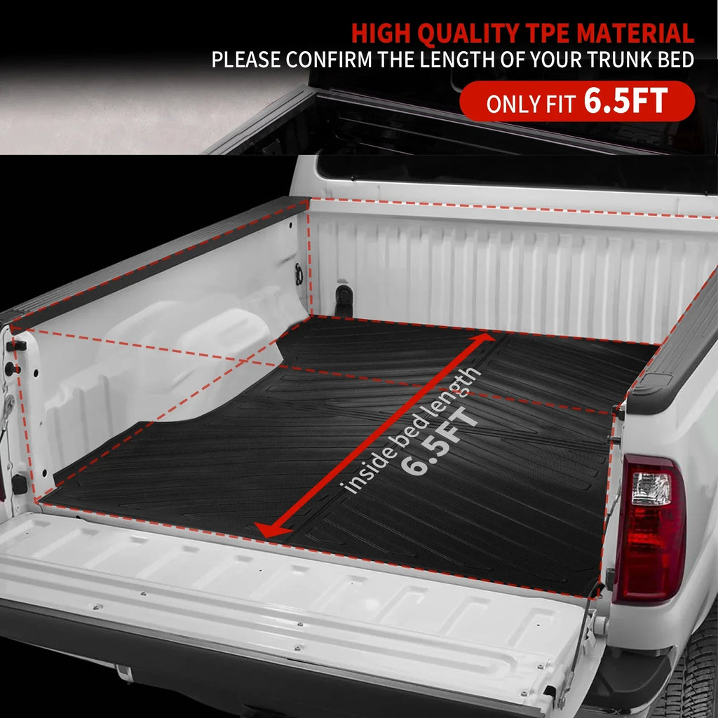 2015-2024 Mat (Fit F150 Lightning Ford Fold Flat Liner Long W/O 6.5Ft Truck Storage) Bed SuperCrew F-150 Cab Fit Bed