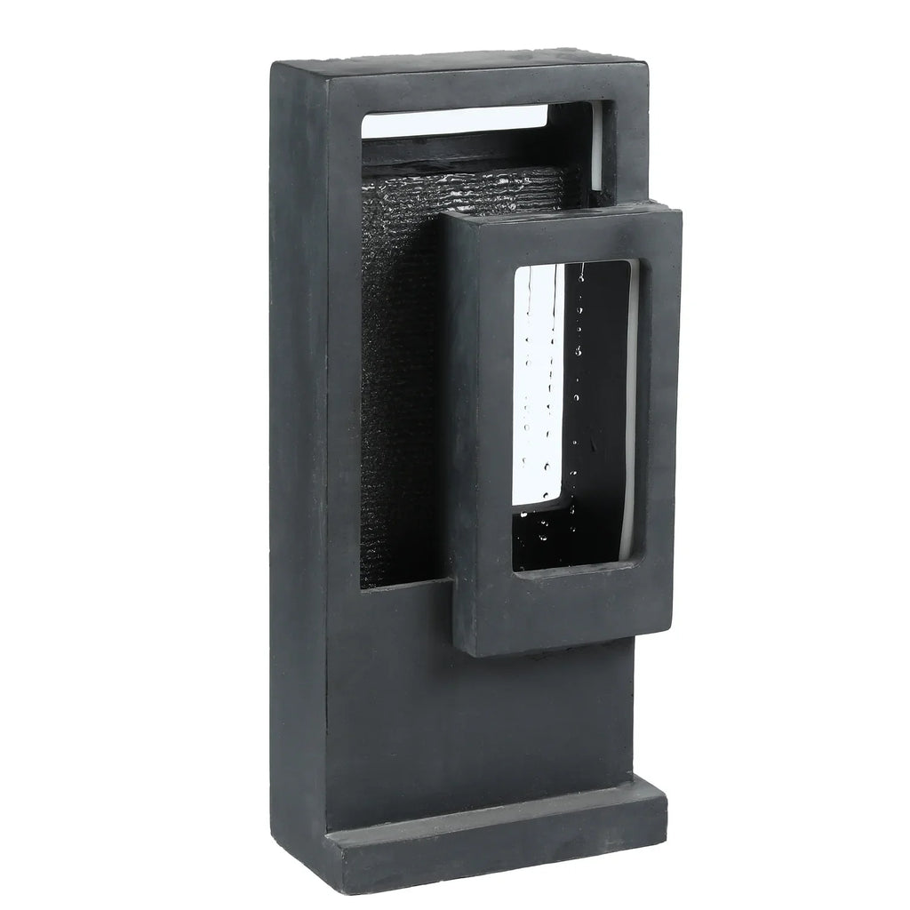 Fountain Led Outdoor With Light Column Gray HomeStock Resin Victorian Vintage Raining