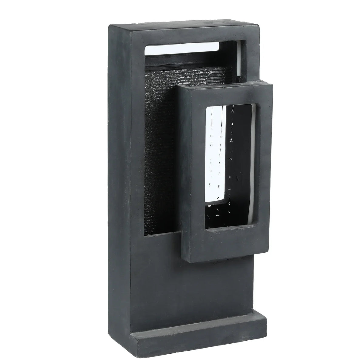 Fountain Led Outdoor With Light Column Gray HomeStock Resin Victorian Vintage Raining