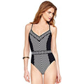 Women's One (10) Swimwear V Brava Black/White Gottex Swimsuit Neck Costa Piece