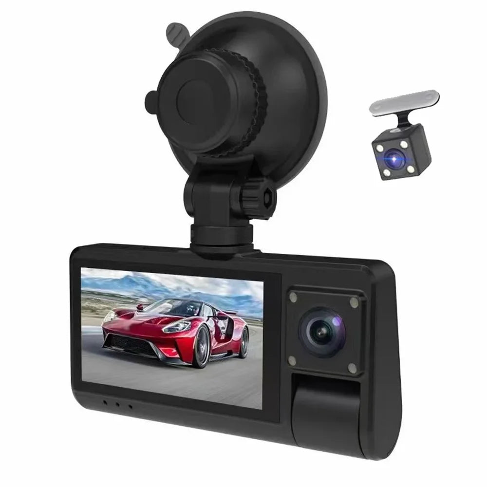 Recorder Clear with Recording, Driving - Wide Video Mirror Rearview WiFi Dash Cam Connectivity Angle Touch - 3-in-1 Screen Camera, Auto Safety