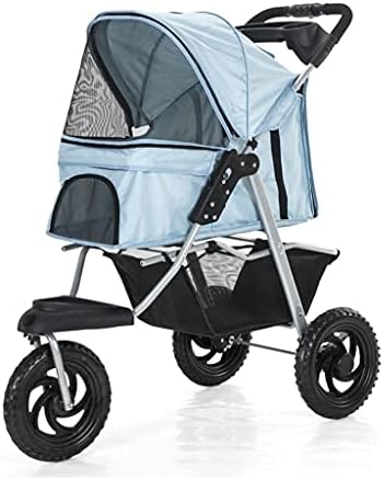 Premium Pet Spacer Dla Kotów Do 55Lbs, Lekki Jednocylity Fold 3-Kołowy Wózek Z Absorpcją Wstrząsów, Przestronny Pod Koszem, Uchwyt Na Wodę, Smooth Rid