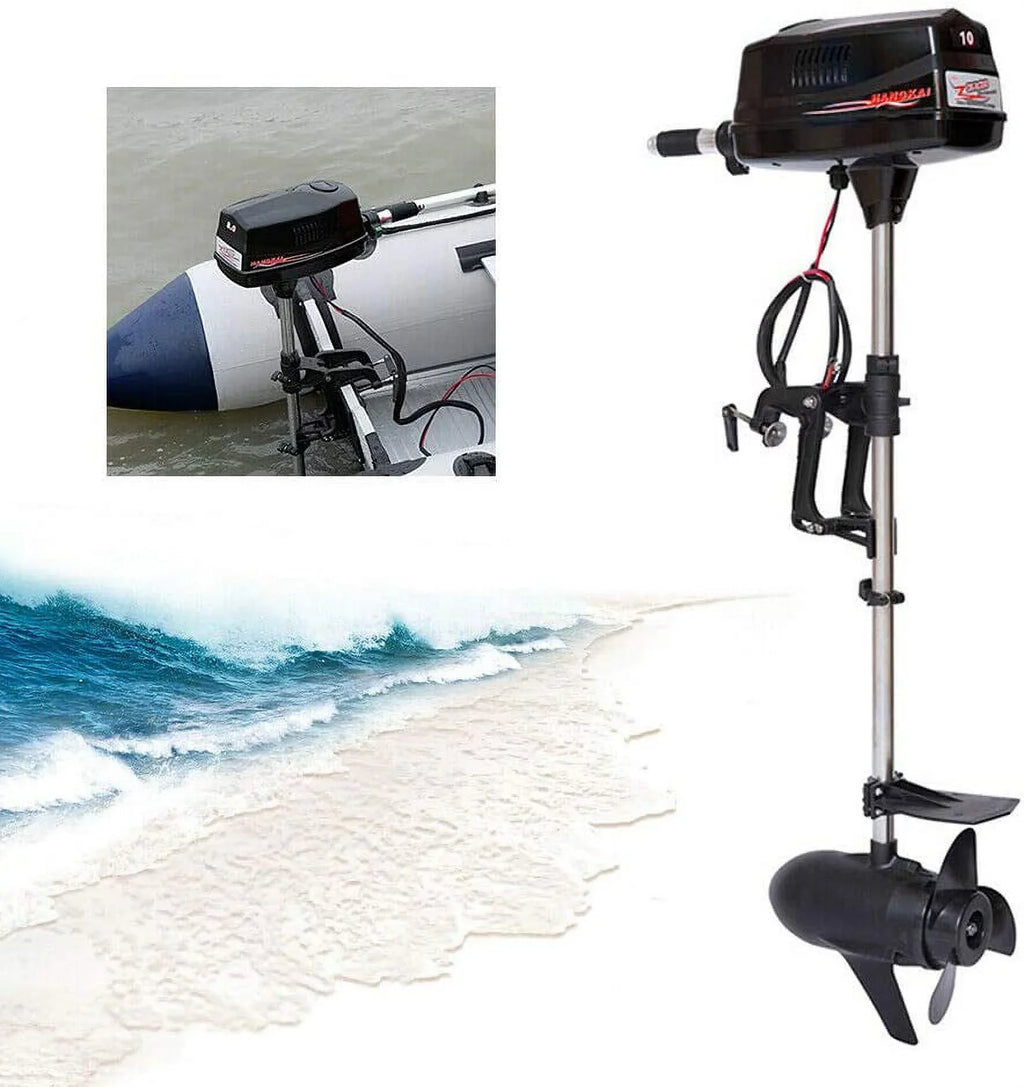 Kayak 10HP Outboard Engine Tiller Brushless Duty Motor for 60V Fishing Boat Propeller Engine Miumaeov Outboard Electric Control Heavy Boat Canoe Motor Trolling Fishing Boat 2200W Trolling