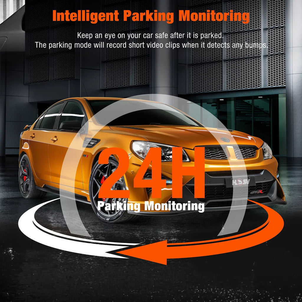 Detection Cam Camera Accident Camera Way Vision Rear 1080P Parking Lock Dash Car Motion Triple Night with Channel IR Three Inside Dash Front and Monitor TOGUARD 3