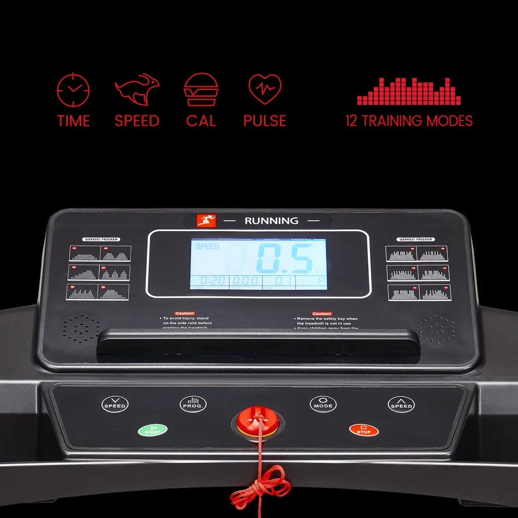 for Fitness Exercise Foldable Max Walking - Training Treadmill - Machine - Equipment Running LCD Bluetooth 12 & Folding Connectivity Mode 2.5HP - Home Cardio with