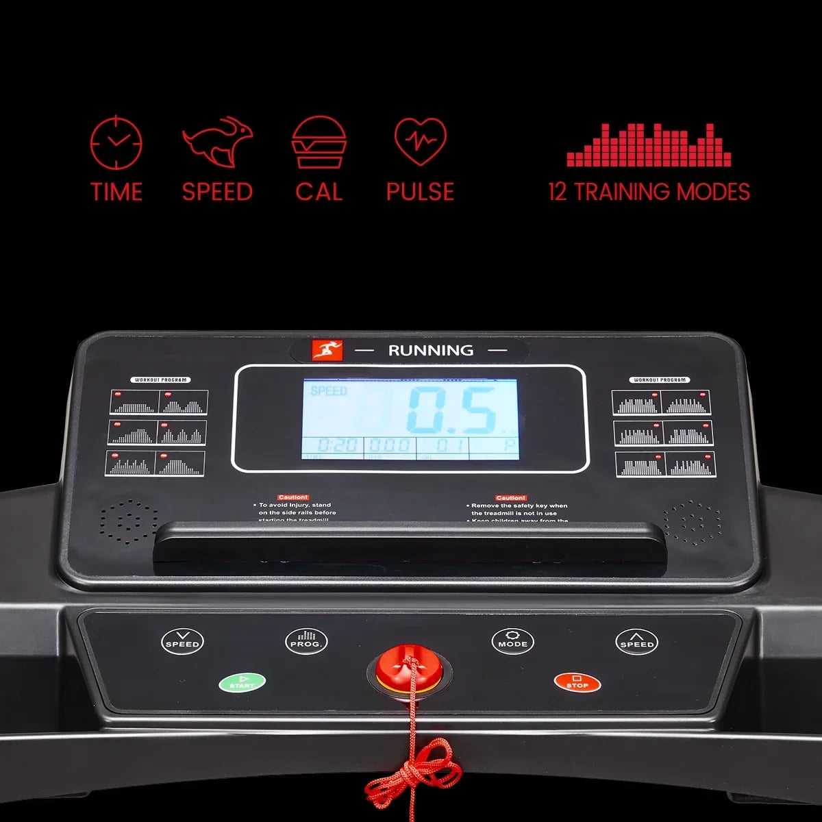 for Fitness Exercise Foldable Max Walking - Training Treadmill - Machine - Equipment Running LCD Bluetooth 12 & Folding Connectivity Mode 2.5HP - Home Cardio with