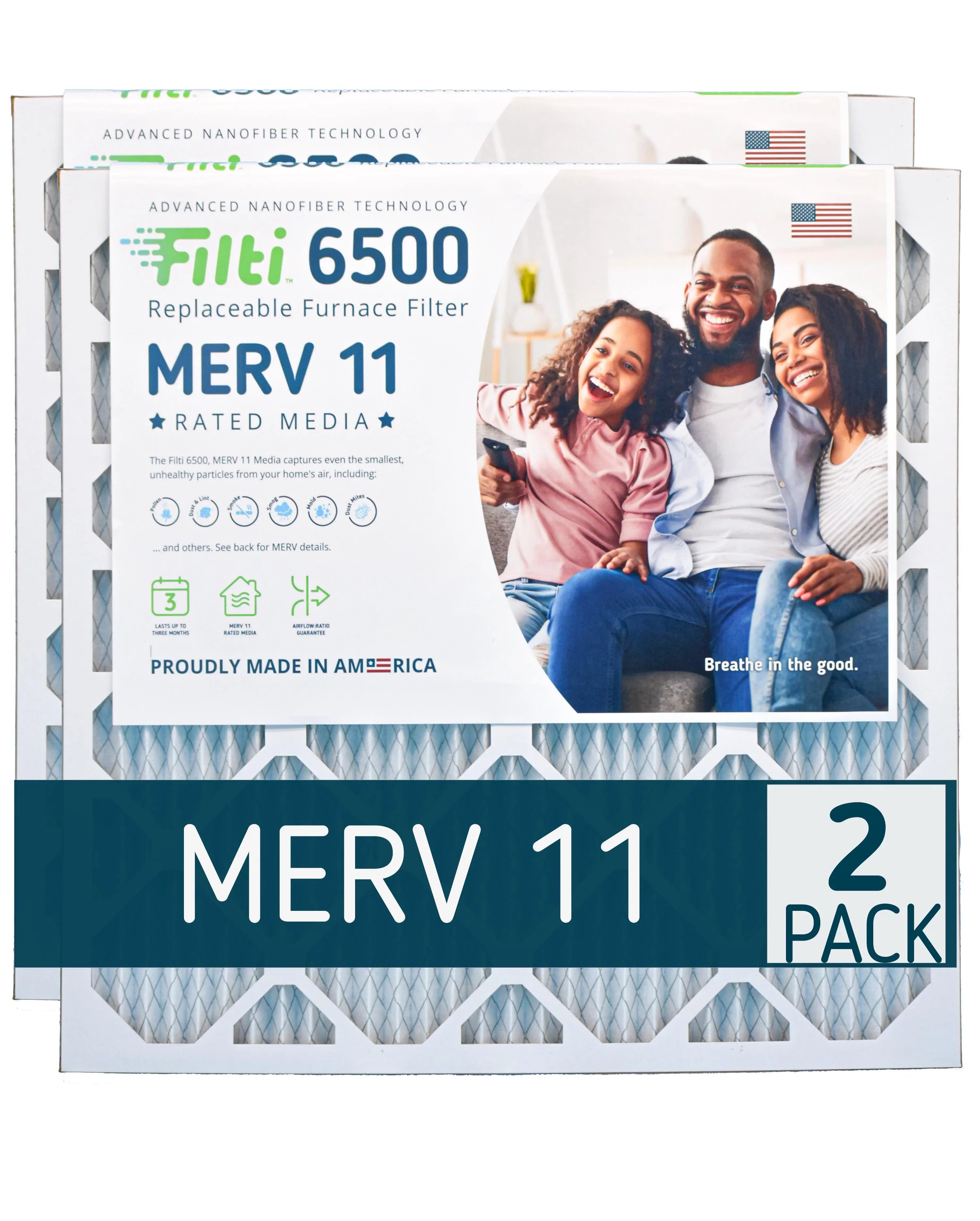 6500 Made Filti Filters | atmospheric HVAC MERV Pleated 11 | Furnace 20x20x2 USA the AC Filter in (20x20x2)