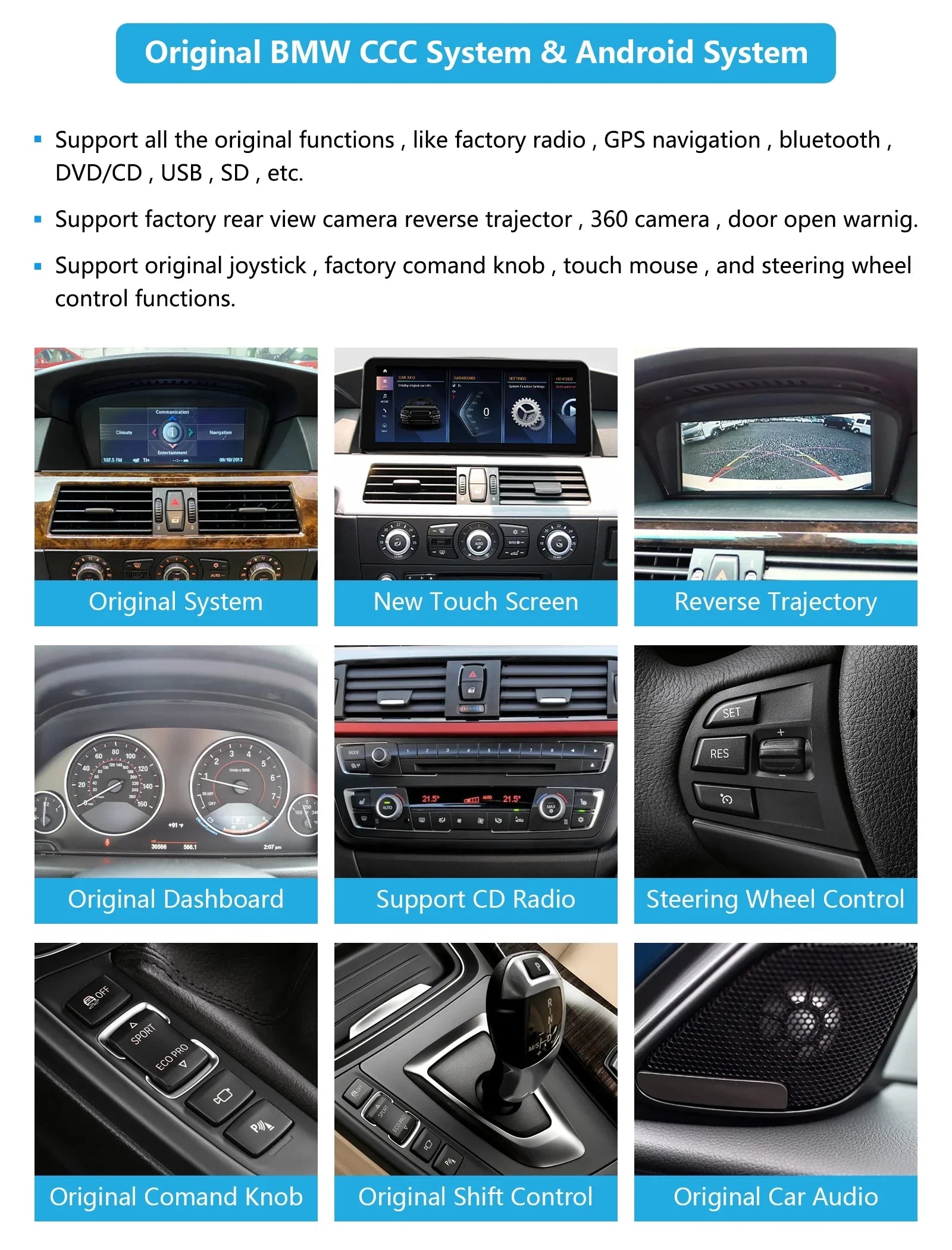 CIC, 8.8 Android Android Touchscreen for Road Apple Car E60/E61/E90/E91/E92 Radio 256G 3/5 Inch with Car Auto, Series + 2010-2013 Supports Multimedia Top 8G 13 BMW Mirrorlink, Radio Carplay,