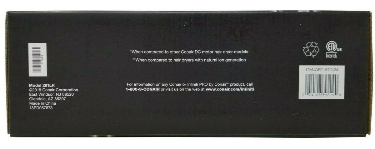 Pro Conair 1875 Motor Watt AC Dryer Tool Infiniti Styling Hair Salon Performance