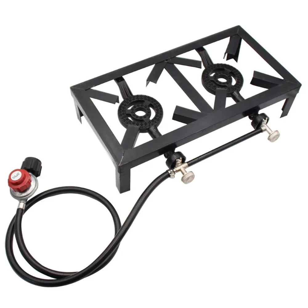 Cooking Double for and Iron Gas Reliable for Needs Camping Durable Furnace Patio BBQ Stove (Standard), Propane Anself Cast Cooking