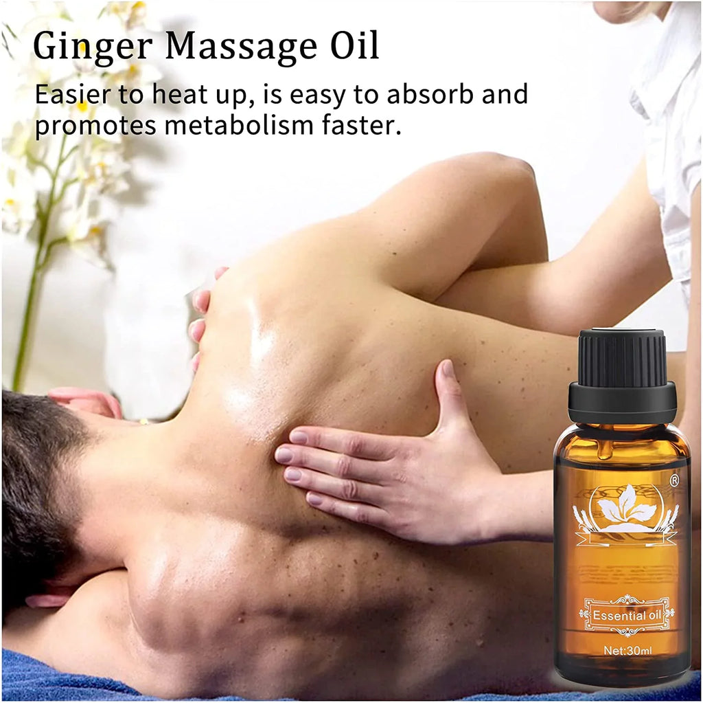Belly 5 Gift Oil, Valentine's Massage Drainage Drainage SPA Ginger Cosprof Oil Oil Day Ginger Grapeseed 100% Natural Ginger Lymphatic Massage, Skin, Perfect for Pcs Pure Set Oil, Massage